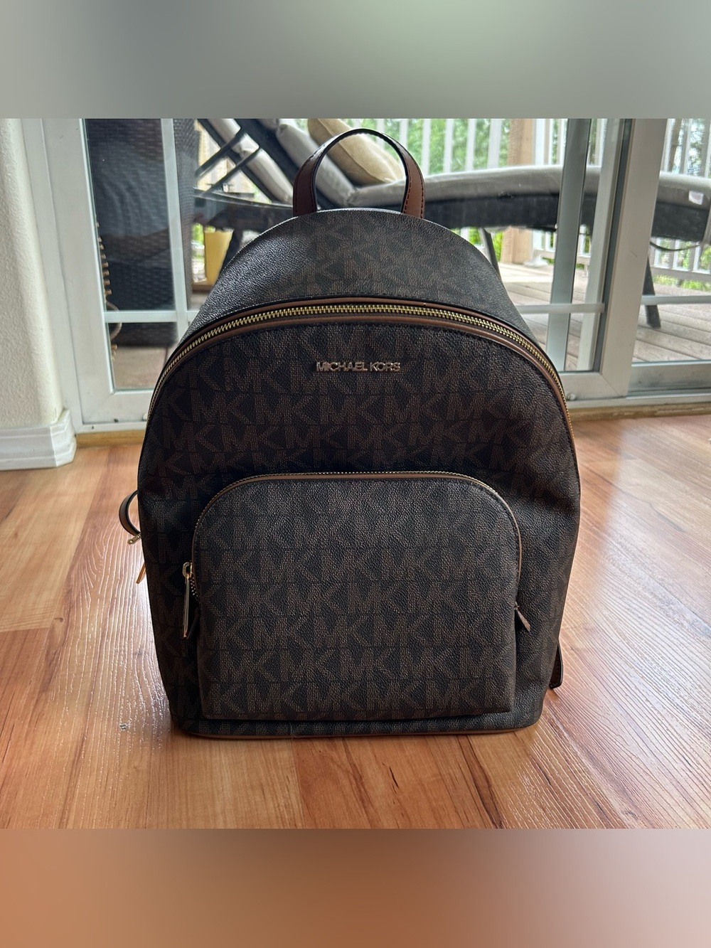 NWOT Michael Kors Structured Backpack Purse in Brown Cute Casual Spacious Travel